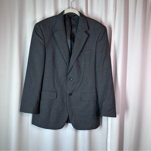 JOS A BANK Mens Blazer Sport Coat Two button Jacket 40R 100%‎ Wool Charcoal Soft